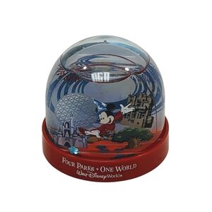 Walt Disney World Plastic Snow Globe Four Parks One World WDW Park Exclusive